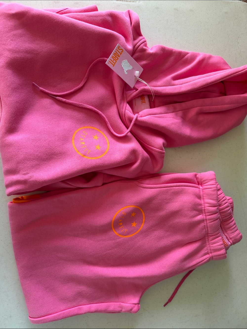 Sincerely Jules Pink Logo Hoodie & Sweatshort Set